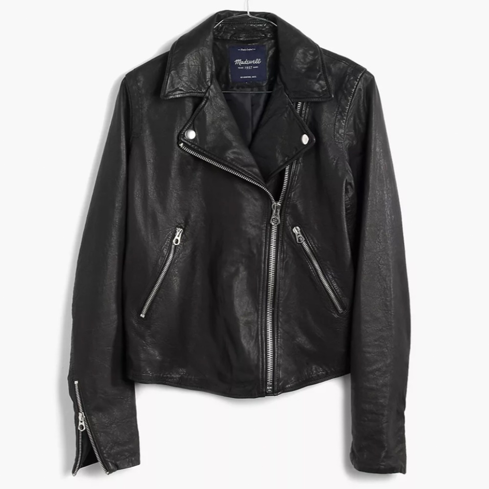 Madewell Black Washed Leather Jacket